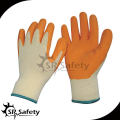 SRSAFETY 10 gauge knitted polycotton coated latex gloves for construction with cheapest price